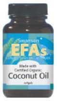 Certified Organic Coconut Oil 1,000 Mg 60 Sgels ( Coconut oil Swanson EFAs )
