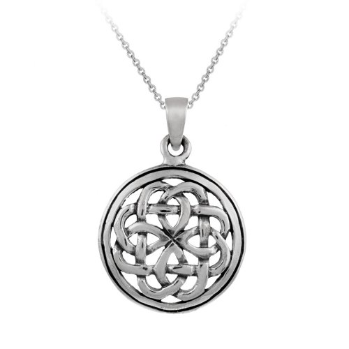 Sterling Silver Celtic Knot Round Pendant , 18