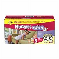 Huggies Little Movers Diapers, Size 5, 27+ lbs, 92 ea, ( Baby Diaper Kimberly Clark ) รูปที่ 1