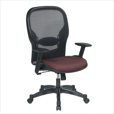 Air Grid Mesh Back Managers Chair with Fabric Seat Black Mesh/Grape Fabric (Purple) รูปที่ 6