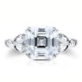 Sterling Silver 925 Asscher Cut Cubic Zirconia CZ Fashion Ring - Women's Engagement Wedding Ring ( BERRICLE ring )