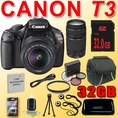 Review Canon EOS Rebel T3 12.2 Megapixel CMOS Digital SLR Camera with EF-S 18-55mm f/3.5-5.6 IS II Zoom Lens & EF 75-300mm f/4-5.6 III Telephoto Zoom Lens + 32GB Deluxe Accessory Kit