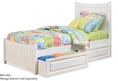 Full Size Platform Bed with Footboard White Finish 