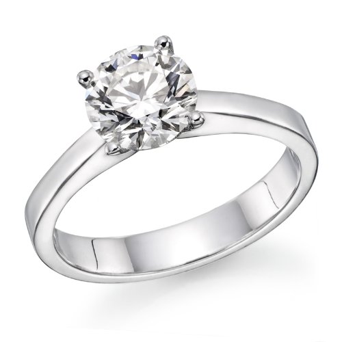 1/2 ct. Round Diamond Solitaire Engagement Ring in 14k White Gold - Free Resize ( Outlet - Natural Diamond Store ring ) รูปที่ 1