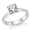 1/2 ct. Round Diamond Solitaire Engagement Ring in 14k White Gold - Free Resize ( Outlet - Natural Diamond Store ring )