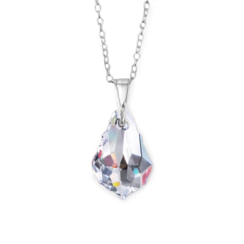 Genuine Swarovski Crystal Baroque Pendant with Sterling Silver Chain - Crystal Clear ( Nvie Designs pendant ) รูปที่ 1