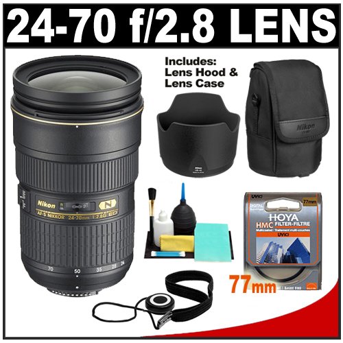 Nikon 24-70mm f/2.8G AF-S ED Zoom-Nikkor Lens with HB-40 Hood & Pouch Case + UV Filter + Accessory Kit for Nikon D3, D3s, D3x, D300, D40, D60, D5000, D90, D7000, D300s, D3000 & D3100 Digital SLR Cameras ( Nikon Len ) รูปที่ 1