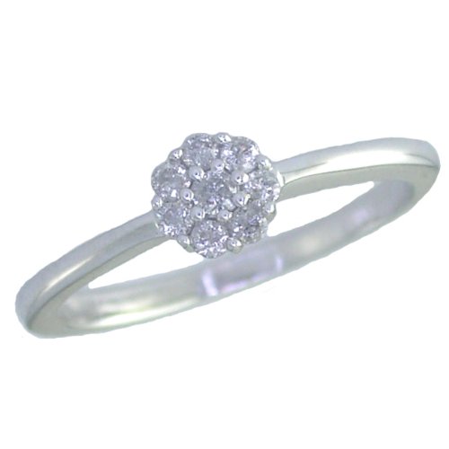 0.15 CT 7-Stone Natural Diamond Cluster Ring In 10K White Gold ( FineDiamonds9 ring ) รูปที่ 1