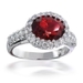รูปย่อ Bling Jewelry Vintage Style Crown CZ Diamond Ruby Engagement Ring (more sizes) ( Bling Jewelry ring ) รูปที่2