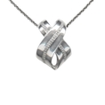 Sterling Silver Diamond Bow Pendant  with 18