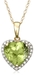 รูปย่อ 10k White or Yellow Gold, August Birthstone, Peridot and Diamond Heart Pendant ( Amazon.com Collection pendant ) รูปที่2