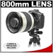 รูปย่อ Rokinon 800mm f/8.0 Multi-Coated Mirror Lens for Canon EOS Rebel XSi, XS, XTi, XT, T1i, 5D, 30D, 40D & 50D Digital SLR Cameras ( Rokinon Len ) รูปที่1