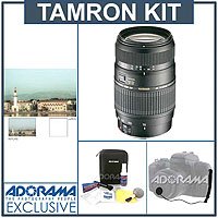 Tamron 70-300mm f/4-5.6 Di LD 1:2 AF Macro Canon EOS Mount Lens Kit, - 6 Year USA Warranty - with Tiffen 62mm UV Filter, Lens Cap Leash, Professional Lens Cleaning Kit ( Tamron Len ) รูปที่ 1