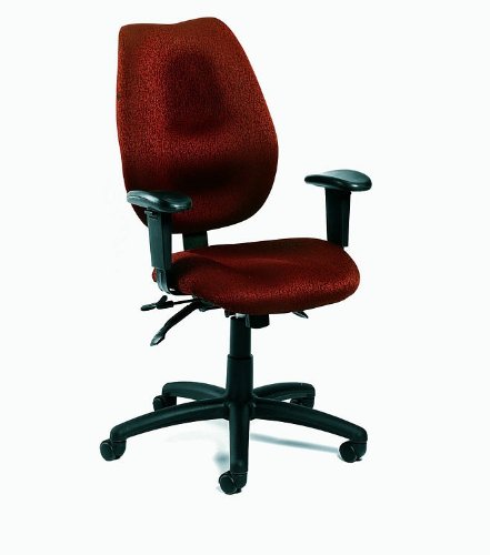 Burgundy Fabric Ergonomic High-Back Multi-Function Office Task Chair  รูปที่ 1