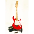 Barcelona 1/2 Size Mini Electric Guitar Package- Red ( Barcelona guitar Kits ) )
