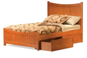 Manhattan Bed - Queen Matching Footboard with Flat Panel Underbed Storage by Atlantic Furniture  รูปที่ 1