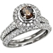 รูปย่อ 1.23ct Round Chocolate Brown Diamond Engagement Ring Wedding Band Set ( Front Jewelers ring ) รูปที่1
