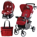 Peg Perego Vela Easy Drive Stroller - Geranium Red Travel System