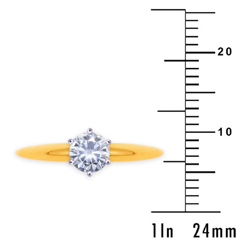 Stunning! Women's 14k Yellow-gold 5.00mm (1/2 CT) Moissanite Solitaire Engagement Ring by Vicky K Designs ( Vicky K ring ) รูปที่ 3