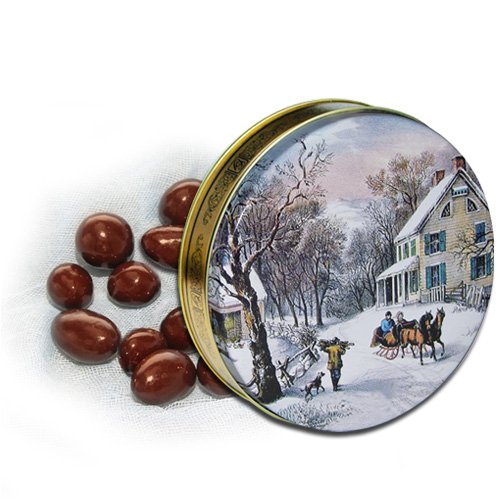2 lb Raisins Covered in Sugar Free Milk Chocolate Tin - Currier & Ives ( Catoctin Kettle Korn Chocolate & Fruit ) รูปที่ 1