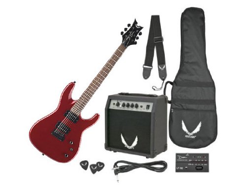 Dean Electric Guitar Starter Pack with Vendetta XMT Metalic Red, 10 Watt Amp, Gig Bag, Cord, Strap, Picks ( Dean Guitars guitar Kits ) ) รูปที่ 1