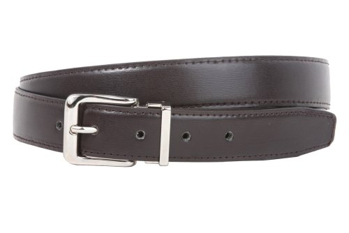 1 1/8 Inch Clamp On Single Loop Silver One Size Fits All Feather Edged Faux Leather Belt  รูปที่ 4
