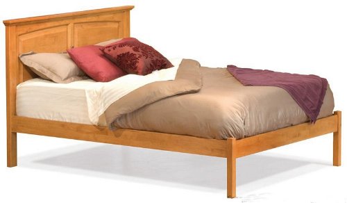 Full Size Platform Bed with Open Footrail Caramel Latte Finish  รูปที่ 1