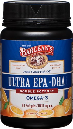 Barlean's Organic Oils Fresh Catch Fish Oil,  ULTRA  EPA-DHA, Orange Flavor 1000 mg, 60  Softgels ( Barlean's Organic Oils Omega 3 ) รูปที่ 1