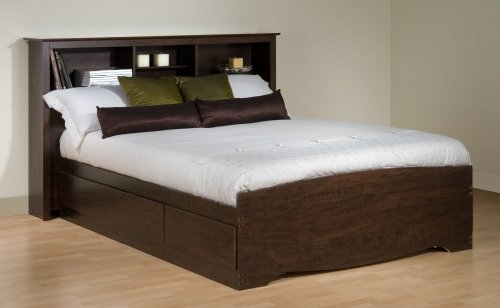 Queen Size Platform Bed with Headboard - Prepac Furniture - EBQ-6200-SET  รูปที่ 1