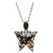 รูปย่อ Sterling Silver Honey Amber Butterfly Pendant, 18" ( Amazon.com Collection pendant ) รูปที่1