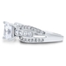 รูปย่อ Sterling Silver Princess Cubic Zirconia Solitaire Ring w/ Side Stones - Women's Engagement Wedding Ring ( BERRICLE ring ) รูปที่3
