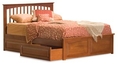 Brooklyn Bed - Full with Raised Panel Footboard with Underbed Storage by Atlantic Furniture 