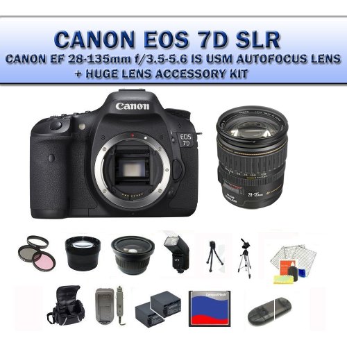 Review Canon EOS 7d 18mp SLR Digital Camera (Includes Manufacturer's Supplied Accessories) with 28-135mm USM Is Lens + SSE Huge Lens Accessories Package รูปที่ 1