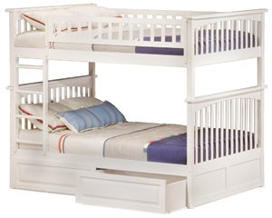 Columbia Full Over Full Bunk Bed with Raised Panel Underbed Storage by Atlantic Furniture  รูปที่ 1