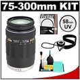 Olympus M.Zuiko 75-300mm f/4.8-6.7 ED Digital Zoom Lens (Black) with UV Filter + Accessory Kit for PEN Micro 4/3 E-P1, E-P2, E-PL1, E-PL2 Cameras ( Olympus Len )
