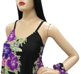 Sexy BLACK & VIOLET Flower Print Beach Dress Sundress XL ( La Leela Casual Dress )