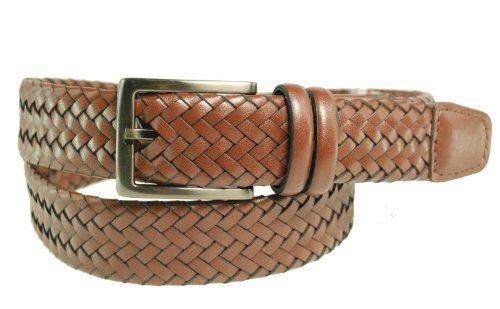 Geoffrey Beene | Brown Leather, Gunmetal Rectangle Tang Buckle | Casual Belt (leather belt ) รูปที่ 1