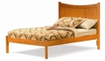 Full Size Platform Bed with Open Footrail Caramel Latte Finish 