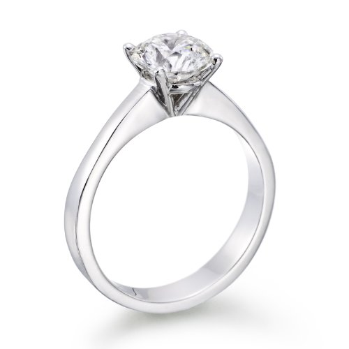1/2 ct. Round Diamond Solitaire Engagement Ring in 14k White Gold - Free Resize ( Outlet - Natural Diamond Store ring ) รูปที่ 3