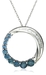 รูปย่อ 10k White Gold Shades of Blue Sapphire and Diamond Journey Circle Pendant, 18" ( Amazon.com Collection pendant ) รูปที่1