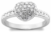 รูปย่อ 10k White Gold Pave Heart Ring (3/8 cttw, J-K Color, I2-I3 Clarity) ( Amazon.com Collection ring ) รูปที่1