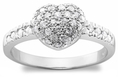 10k White Gold Pave Heart Ring (3/8 cttw, J-K Color, I2-I3 Clarity) ( Amazon.com Collection ring )