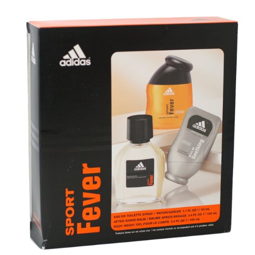 Adidas Sport Fever by Adidas for Men. Set-Eau De Toilette Spray 1.7-Ounces & Aftershave Balm 3.4-Ounces & Body Wash 3.4-Ounces ( Men's Fragance Set) รูปที่ 1
