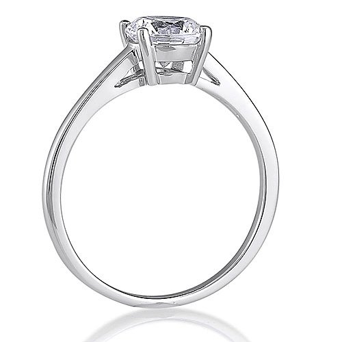 Sterling Silver Round Cubic Zirconia CZ Solitaire Ring - Women's Engagement Wedding Ring ( BERRICLE ring ) รูปที่ 4