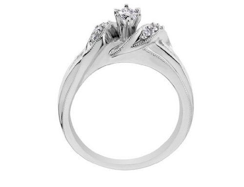 Diamond Marquise Engagement Ring and Wedding Band Set 1/2 Carat (ctw) in 14K White Gold ( MyJewelryBox ring ) รูปที่ 3