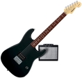 Starcaster by Fender Mini Strat Electric Guitar Starter Pack, Black ( Starcaster by Fender guitar Kits ) )