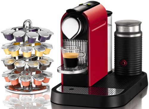 Nespresso C120 Citiz Fire Engine Red Automatic Espresso Machine with Aeroccino Milk Frother and FREE Capsule Carousel Bundle รูปที่ 1