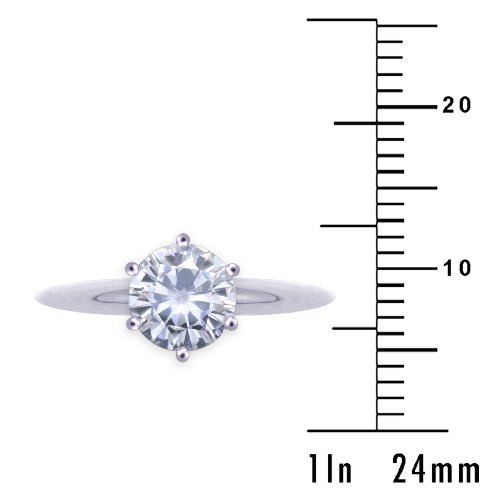 Stunning! Women's 14k White-gold 6.50mm (1 CT) Moissanite Solitaire Engagement Ring by Vicky K Designs ( Vicky K ring ) รูปที่ 3