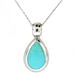 รูปย่อ Sterling Silver Turquoise Inlay Tear Drop Pendant, 18" ( Amazon.com Collection pendant ) รูปที่1