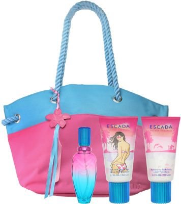 Escada Pacific Paradise by Escada for Women 4 Piece Set Includes: 1.7 oz Eau de Toilette Spray + 5.1 oz Moisturizing Body Lotion + 5.1 oz Bath and Shower Gel + Island Tote Bag ( Women's Fragance Set) รูปที่ 1